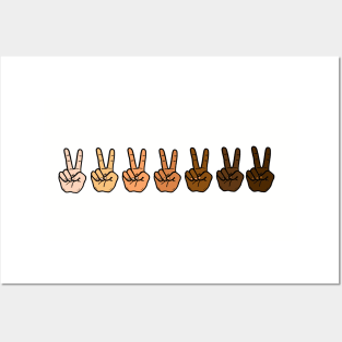 V Sign Hand Racial Equality Posters and Art